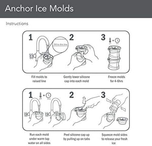 Tovolo 22009-0048 Leak-Free, Slow-Melting Novelty Anchor Ice Silicone Sealed Lid Anti-Tip,…